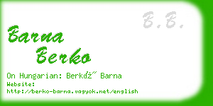 barna berko business card